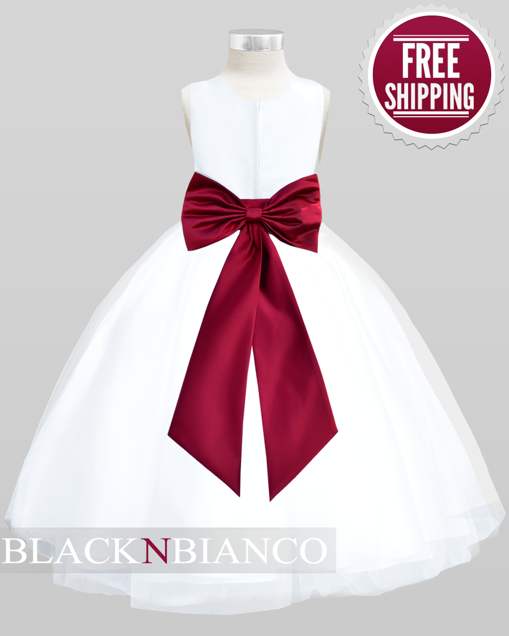 Black and White Flower Girl Dresses